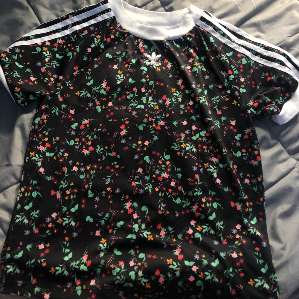 floral adidas t shirt